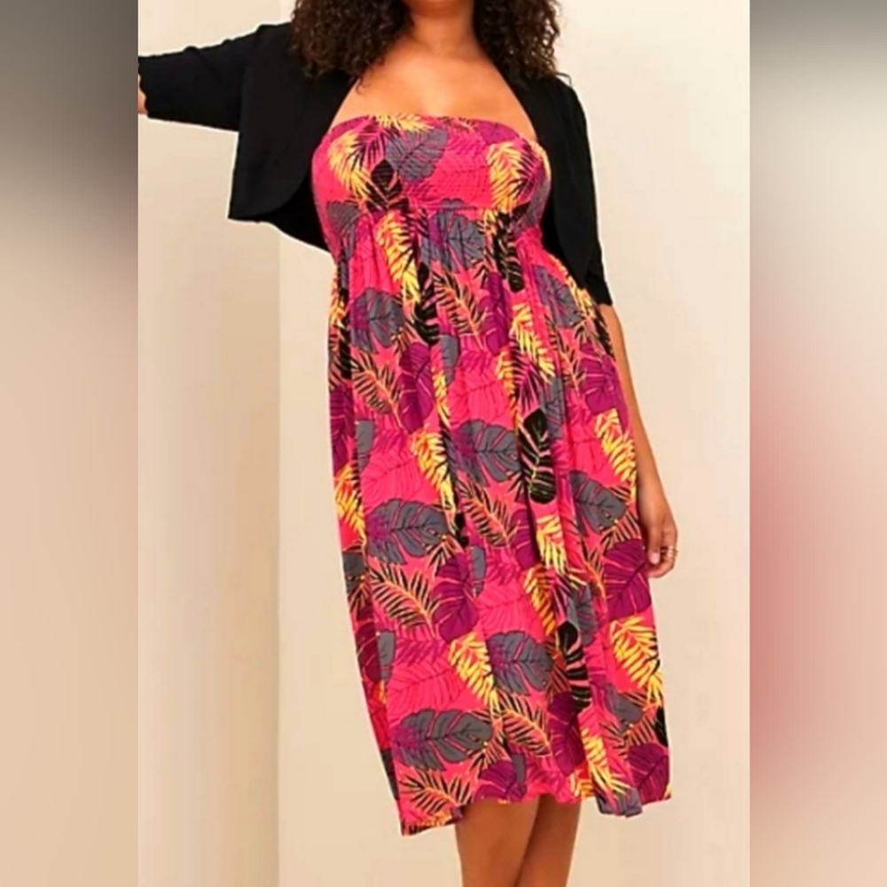 NWT Torrid Tropical Midi Dress/ Maxi Skirt Sz Torrid 0 (12)